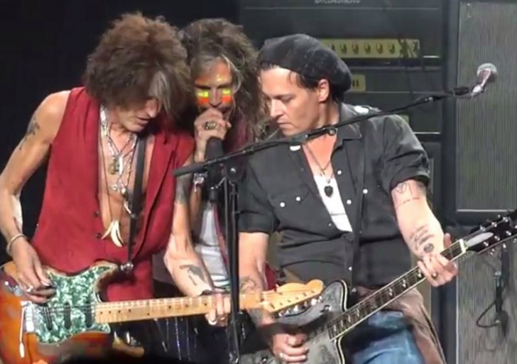 Johnny Depp es guitarrista de Aerosmith por una noche