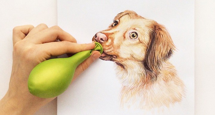Checa estas ilustraciones de perros interactuando con el mundo real