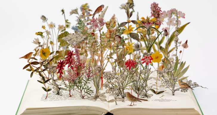 Plantas y encantadoras cabañas brotan de los libros de Su Blackwell